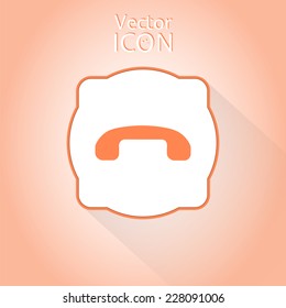 Call button. Phone icon. Handset icon. Flat style. Made in vector
