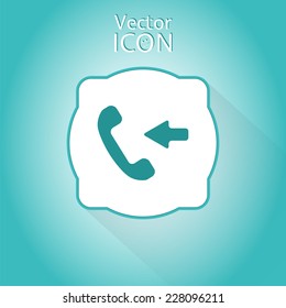 Call button. Phone icon. Handset icon. Flat style. Made in vector