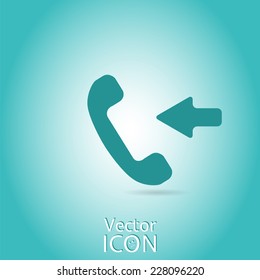 Call button. Phone icon. Handset icon. Flat style. Made in vector