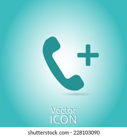 Call button. Phone icon. Handset icon. Flat style. Made in vector