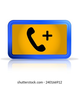 Call Button. Phone Icon. Handset Icon. Isolated on white background. Specular reflection. Made vector illustration