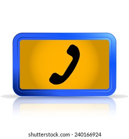 Call Button. Phone Icon. Handset Icon. Isolated on white background. Specular reflection. Made vector illustration