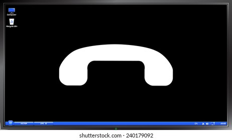 Call Button. Phone Icon. Handset Icon on the screen monitor. Made vector illustration
