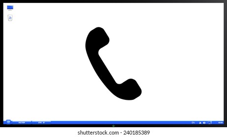 Call Button. Phone Icon. Handset Icon on the screen monitor. Made vector illustration