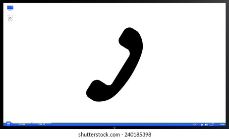Call Button. Phone Icon. Handset Icon on the screen monitor. Made vector illustration
