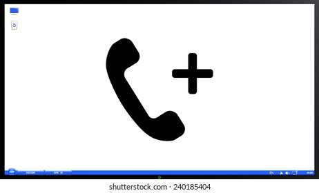 Call Button. Phone Icon. Handset Icon on the screen monitor. Made vector illustration