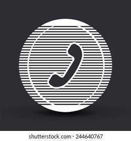Call Button. Phone Icon. Handset Icon. Flat design style. Made vector illustration