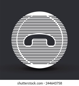 Call Button. Phone Icon. Handset Icon. Flat design style. Made vector illustration