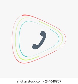 Call Button. Phone Icon. Handset Icon. Flat design style. Made vector illustration