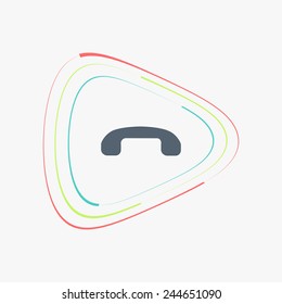 Call Button. Phone Icon. Handset Icon. Flat design style. Made vector illustration