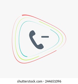 Call Button. Phone Icon. Handset Icon. Flat design style. Made vector illustration