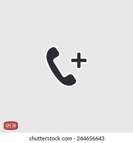 Call Button. Phone Icon. Handset Icon. Flat design style. Made vector illustration