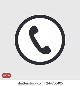 Call Button. Phone Icon. Handset Icon. Flat design style. Made vector illustration