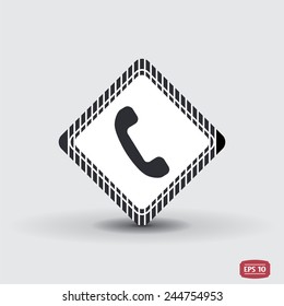 Call Button. Phone Icon. Handset Icon. Flat design style. Made vector illustration
