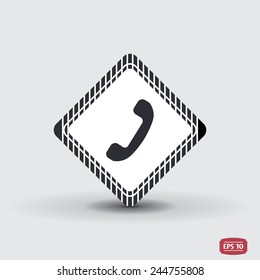 Call Button. Phone Icon. Handset Icon. Flat design style. Made vector illustration