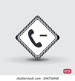 Call Button. Phone Icon. Handset Icon. Flat design style. Made vector illustration