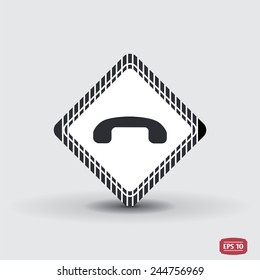 Call Button. Phone Icon. Handset Icon. Flat design style. Made vector illustration