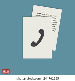 Call Button. Phone Icon. Handset Icon. Flat design style. Made vector illustration