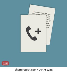 Call Button. Phone Icon. Handset Icon. Flat design style. Made vector illustration