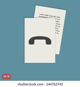 Call Button. Phone Icon. Handset Icon. Flat design style. Made vector illustration
