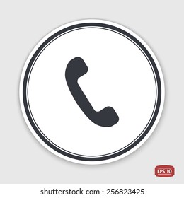 Call Button. Phone Icon. Handset Icon. Flat design style. Made vector illustration