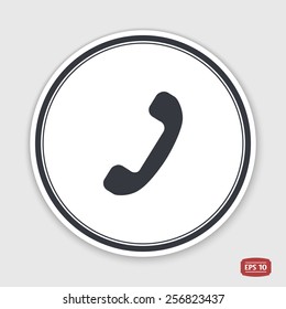 Call Button. Phone Icon. Handset Icon. Flat design style. Made vector illustration