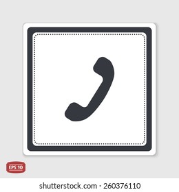 Call Button. Phone Icon. Handset Icon. Flat design style. Made vector illustration