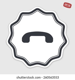 Call Button. Phone Icon. Handset Icon. Flat design style. Made vector illustration