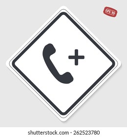 Call Button. Phone Icon. Handset Icon. Flat design style. Made vector illustration. 