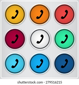 Call Button. Phone Icon. Handset Icon. Flat design style. Made vector illustration