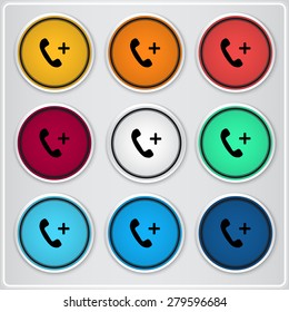 Call Button. Phone Icon. Handset Icon. Flat design style. Made vector illustration. 