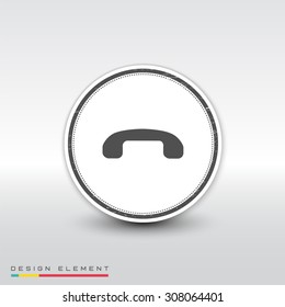 Call Button. Phone Icon. Handset Icon. Flat design style. Made vector illustration.Emblem or label with shadow.