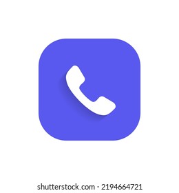 Call, calling icon vector isolated on round square background