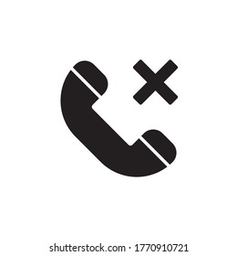 llamar a cancelar icono glifo ilustración vectorial estilo negro. aislado en fondo blanco