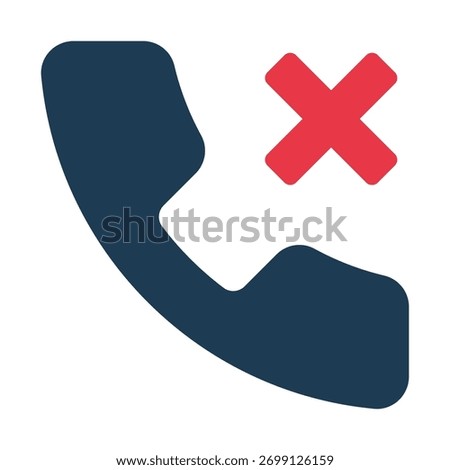 Call cancel icon representing phone hang-up, communication end, and disconnection.