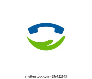 Call Care Icon Logo Design Element