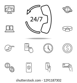 call center 24 7 icon. Mobile banking icons universal set for web and mobile