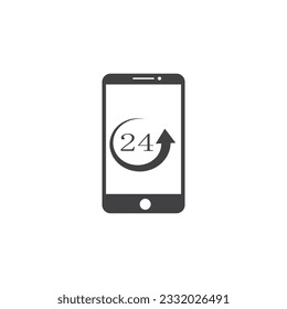 call center 24 hour vector icon logo template icon editable stroke, sign, symbol outline line button isolated on white icon editable stroke, sign, symbol outline line button isolated on white