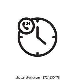 Call Center 24 Hours Icon In Trendy  Design Vector Eps 10
