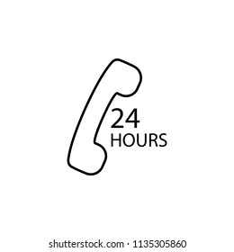 call center 24 hours vector icon.outline 24 hours service vector icon for app,web.