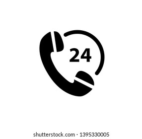 Call center 24 icon vector flat style 
