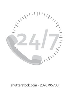 Call Center 247 Symbol. Vektorgrafik
