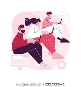 Call center abstract concept vector illustration. Handling call system, virtual help center, customer service point, product support, market research and communication software abstract metaphor.