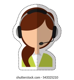 call center agent avatar vector illustration design