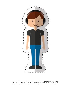call center agent avatar vector illustration design
