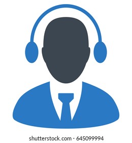 Call Center Agent flat vector pictogram. An isolated illustration on a white background.