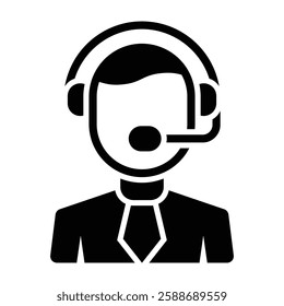 Call Center Agent Glyph Icon Design For Personal And Commercial Use