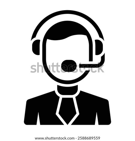 Call Center Agent Glyph Icon Design For Personal And Commercial Use