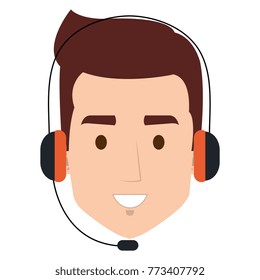 call center agent head avatar character