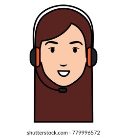 call center agent head avatar character